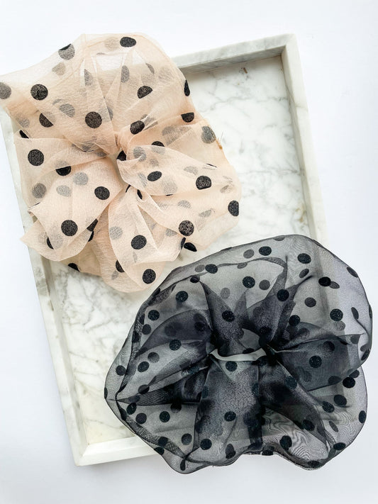 Oversized polka-dot scrunchies