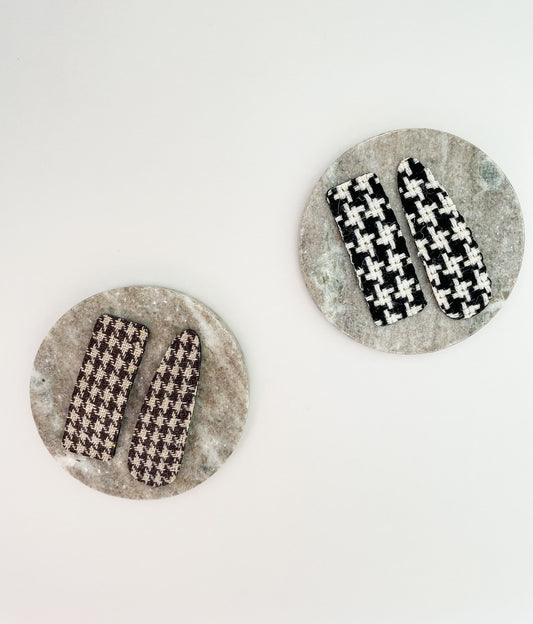 Houndstooth hair clips